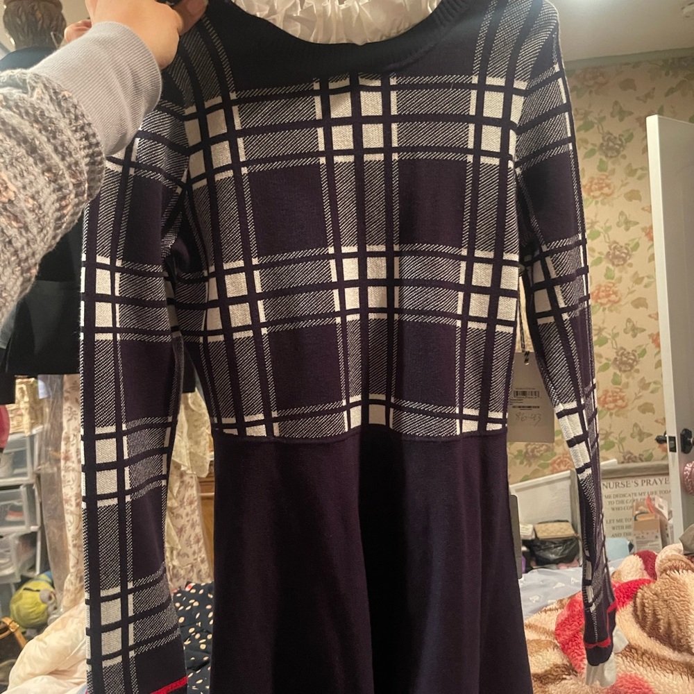 Plaid Long-Sleeve Dress